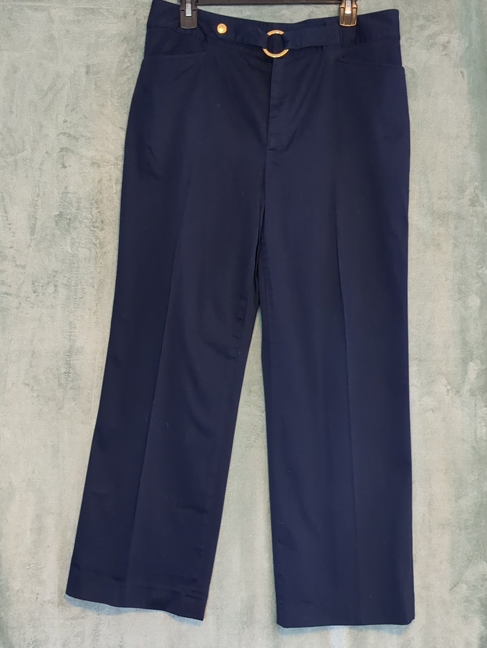 Ralph Lauren Navy Dress Pants with Gold Ring Accent